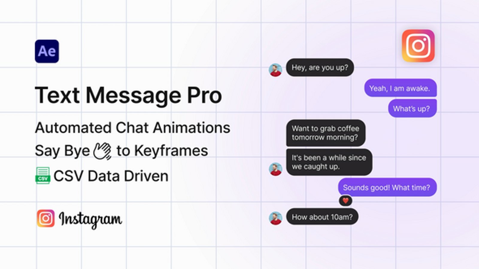 Animated Social Media Chat Message Bubbles, Elements ft. instagram